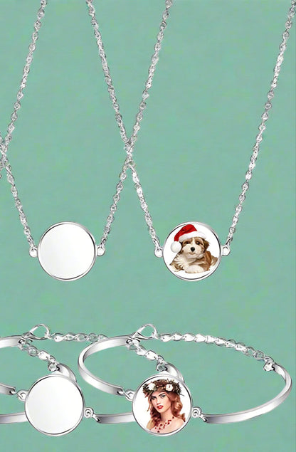 2pc Bezel Necklace and Bracelet (Cabochon)